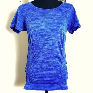 🙀 DANSKIN NOW Semi-Fitted Athletic Workout Short Sleeve Top L Compression Shirt